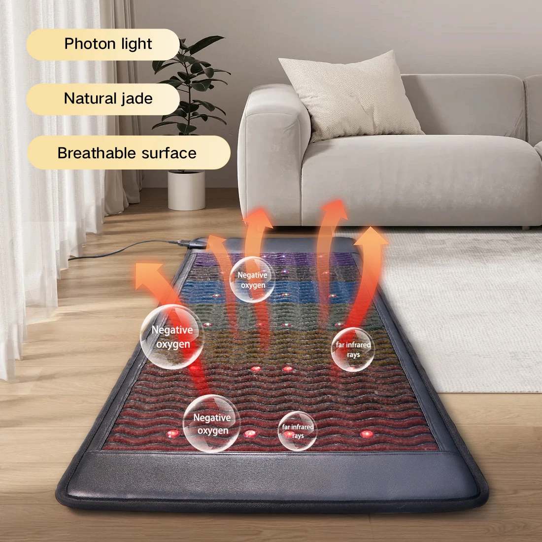 Pemf Mats With Far Infrared Heat And Red Light Rainbow Crystal Pemf Magnetic Therapy Device