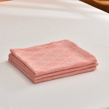 Hot pink Embroider Yarn-dyed Jacquard Wearable Wholesale Custom Cool Cotton Couch Blanket Heritage