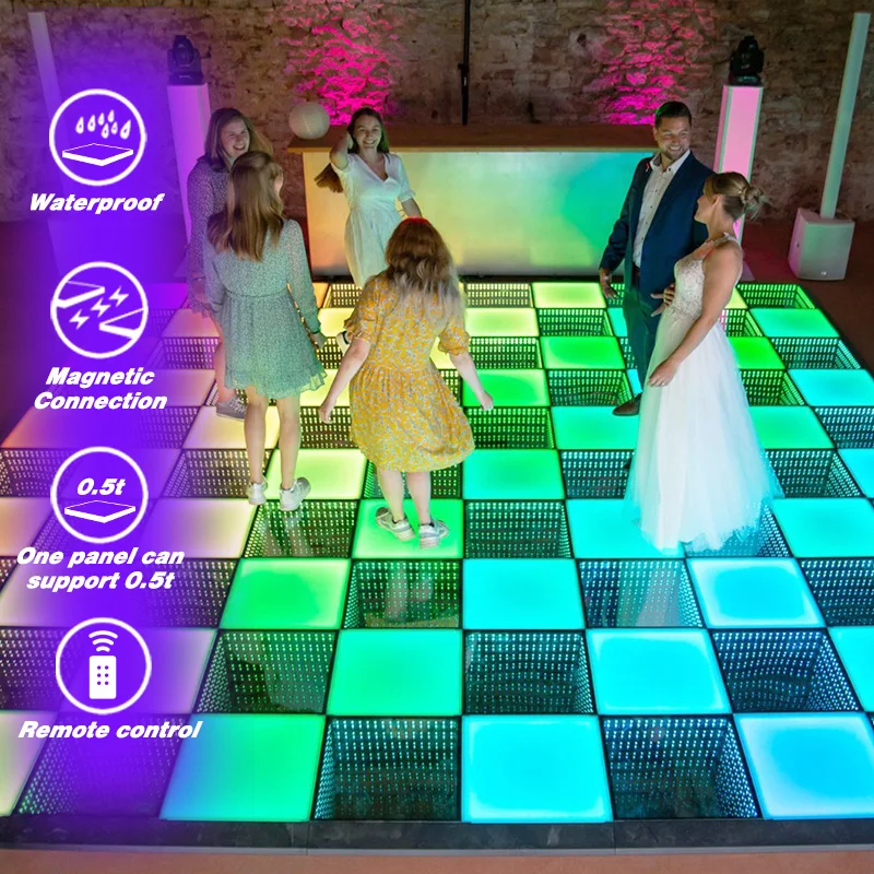 Dance Floor Wedding 3d Infinity Mirror Piste De Danse Lumineuse Led