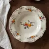 Piatto fondo stile retrò "Rosa Manor" - 23x4 cm
