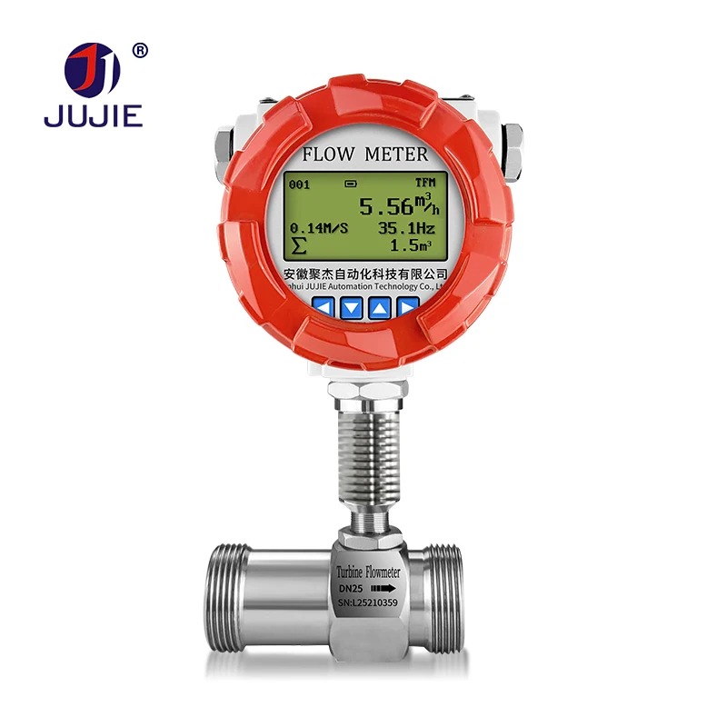Water Flow  Meter Turbine Flow Meter with LCD Display High Accuracy Digital for Diesel Fuel