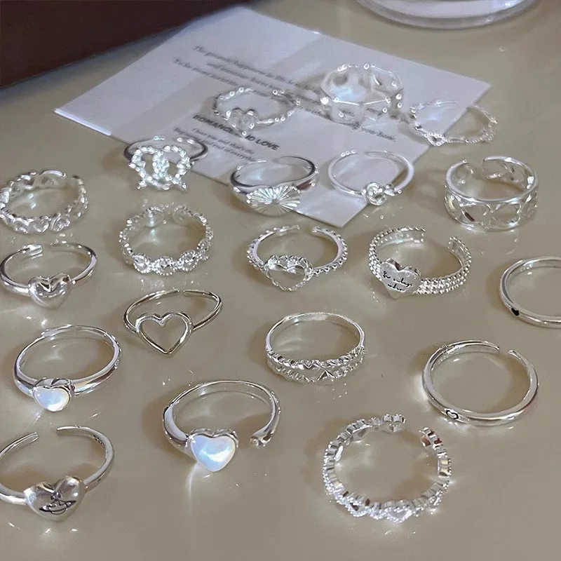 Plain Ring Female Opening Adjustable Non-fading Niche Design High-end Light Luxury Versatile Wholesale Jewelry Lovely Ring
