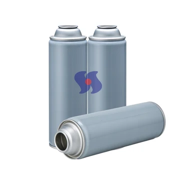 Aerosol Tin Can Diameter 60mm Round Shape Necked-In and Printing White Coating Empty Tin Can