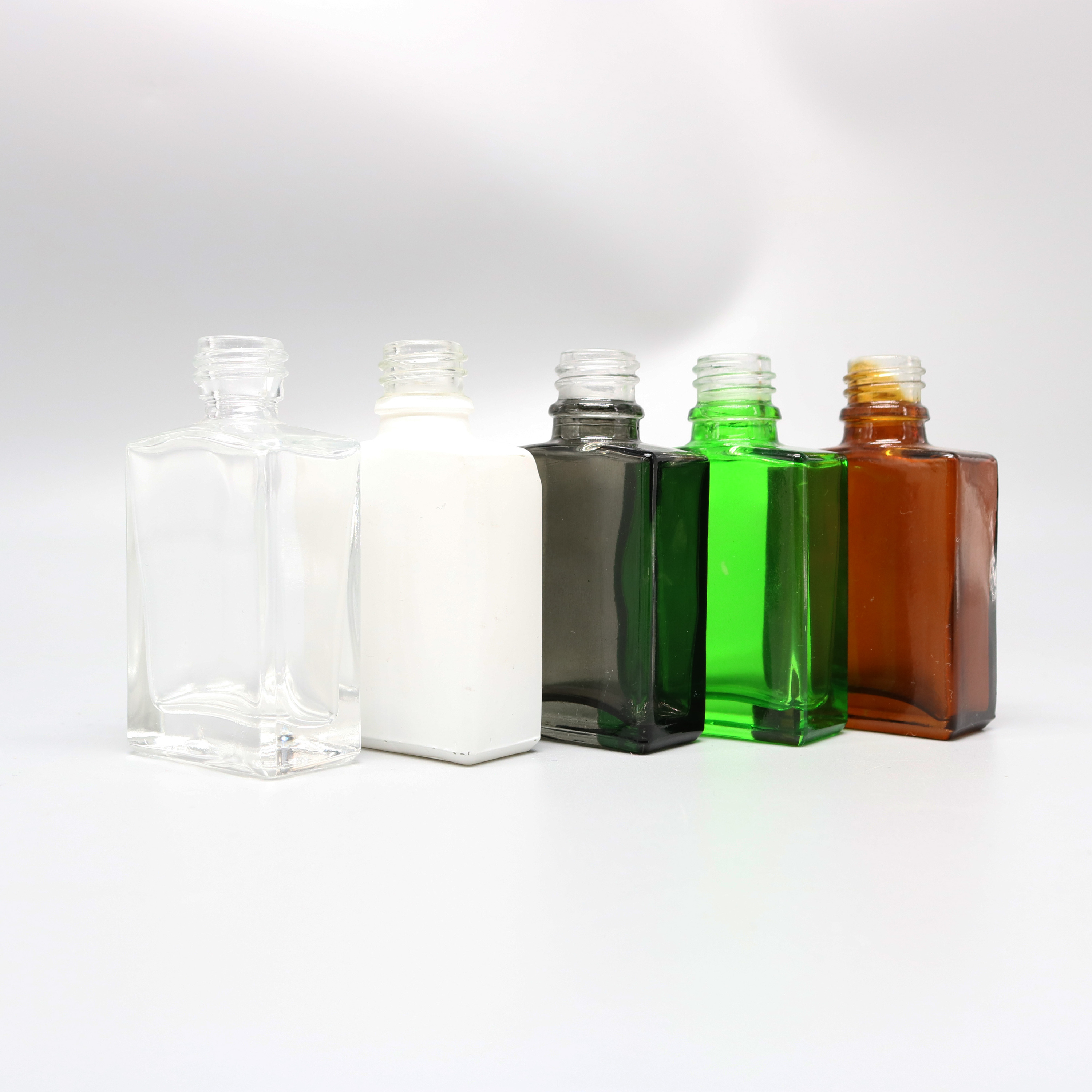 Black Glass Dropper Bottle 30ml Wholesale USA Market Empty 30ml Matte Black Square Rectangle Clear Rectangular Glass Dropper Bottles For Perfume