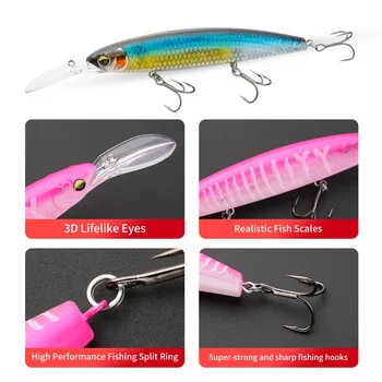 Cheery Lure Bionic Long Tongue Plate Fishing Bait 16cm29g Floating Water Trolling Boat Yellow Tip Cannonball Tuna Carp Marlin Pl – Trolling Lure – view 3