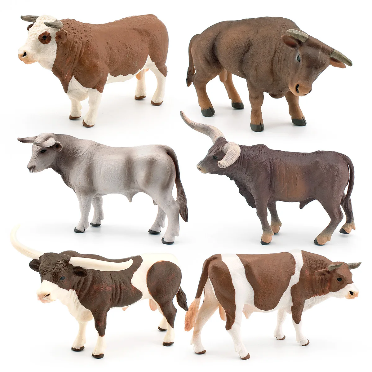 - Simulation Ranch Farm Poultry Brown Cattle Simmental Bull Cow Longhorn Model Decoration