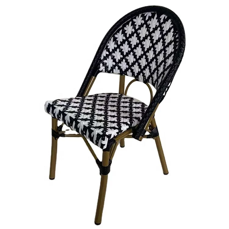 Открытый ресторан древесно-пластиковый PE ротанга arm черный конструкция патио стол и стул (FOH-O29)