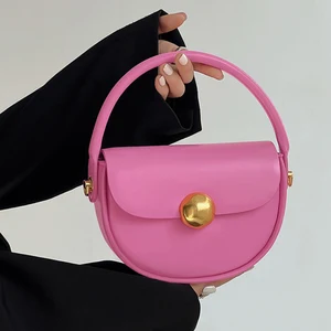 Wholesale PU Leather Rose Pink Women Shoulder Crossbody Handbag Purse Fashion Ladies Bag