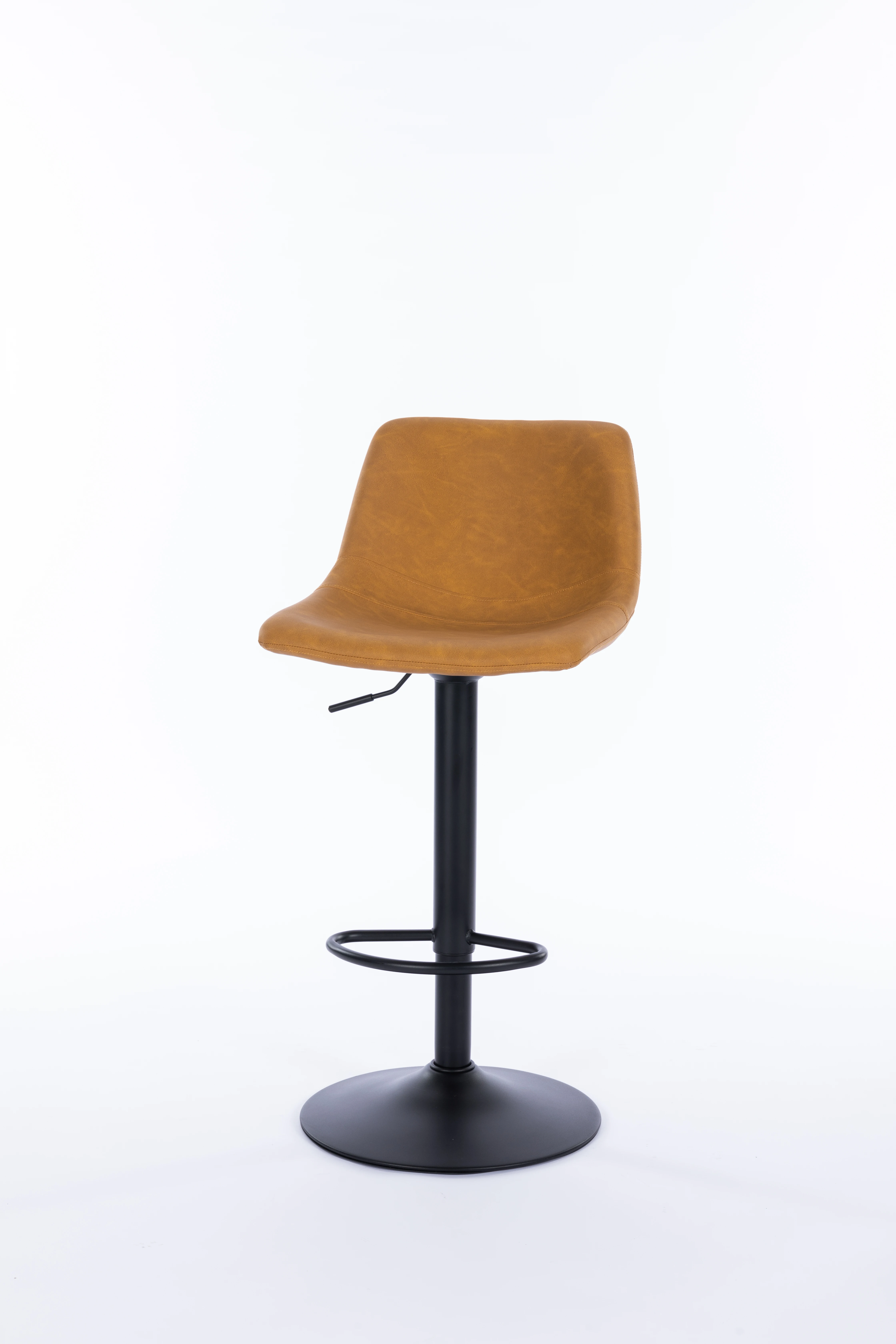 ZY-8083 Бытовая металлическая основа коричневая регулируемая высота вращающееся кожаное барное кресло стулья с подставкой для ног