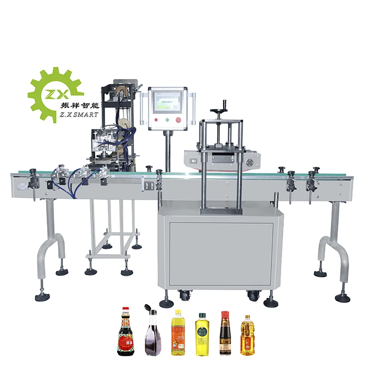 ZXSMART Automatic T-Cork Push Stopper Gin Wine Whisky Liquor Bottle Corker Press Capping Machine With Vibratory Sorter