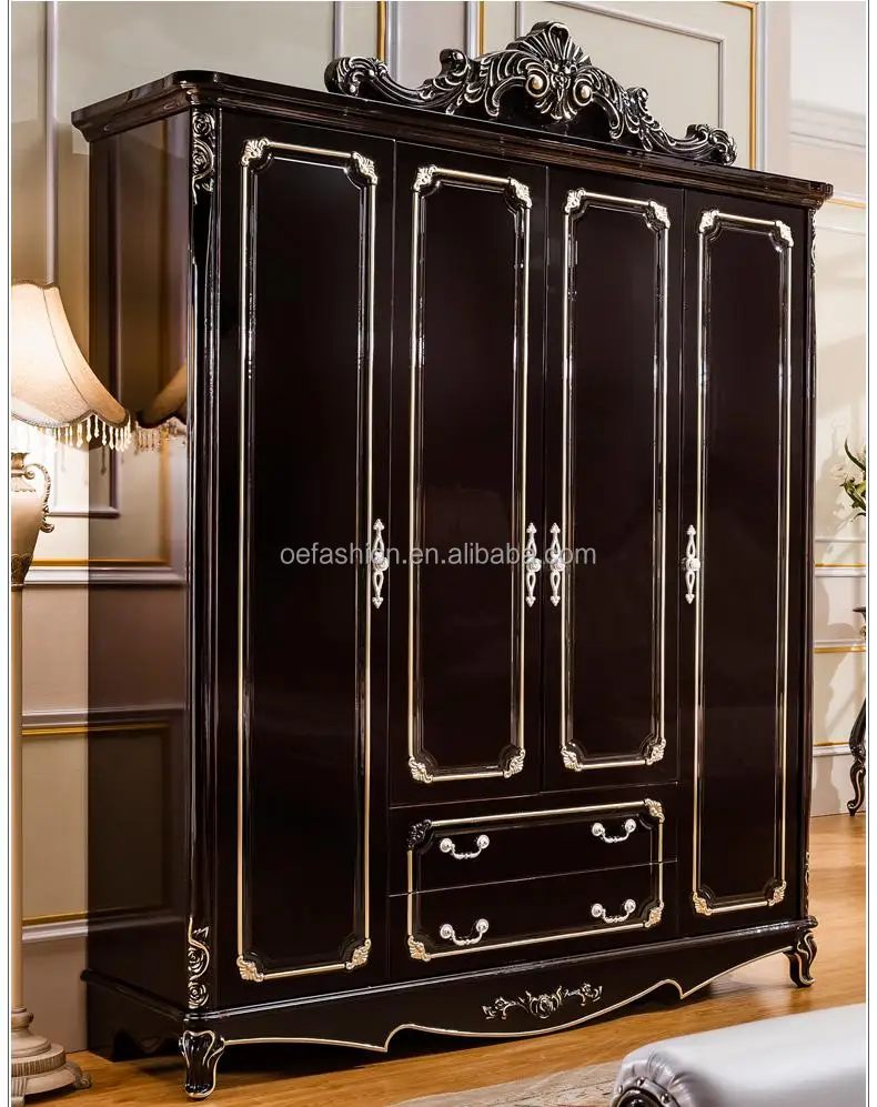 Oefashion Custom Luxury European Style 4 Door Wardrobe With Shelves