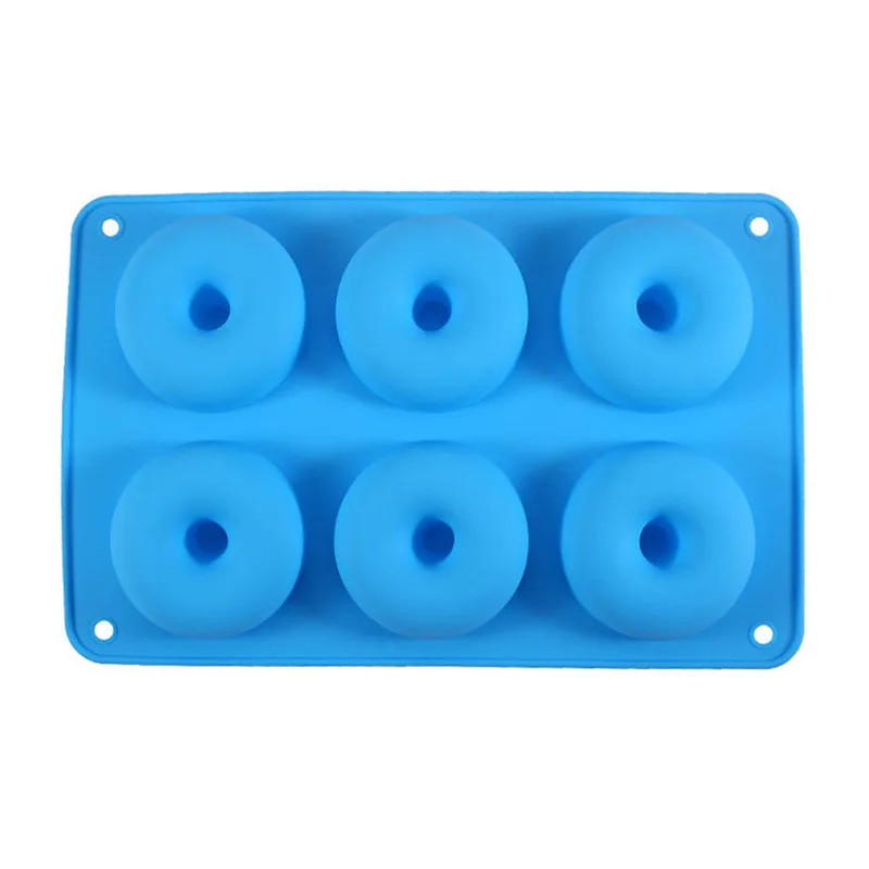 Heat Resistant and Microwave Safe 6-Hole Food Grade Silicone Donut Mold Baking Pan for Cake Tools