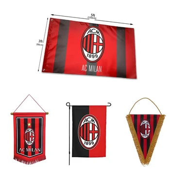Lot De 2 Drapeaux 3x5 Pieds : Fédération Italienne De Football Et Inter Milan - Neufs