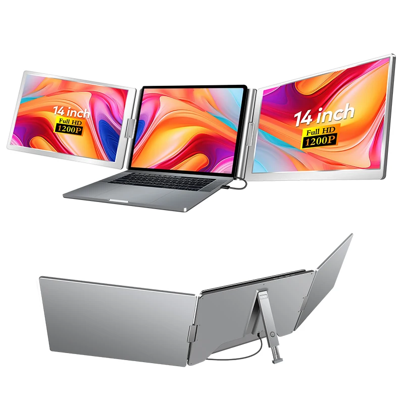 14-inch Triple Laptop Screen Extender - Dual FHD IPS Panels
