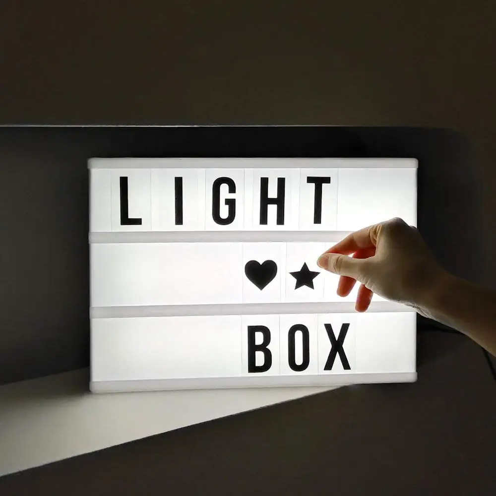 Color Changing Cinema Light Box With Letters for Room Decoration