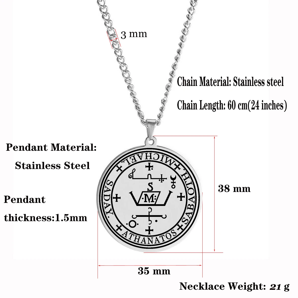 Seal Amulet Talisman Sigil of Angelic Stainless Steel