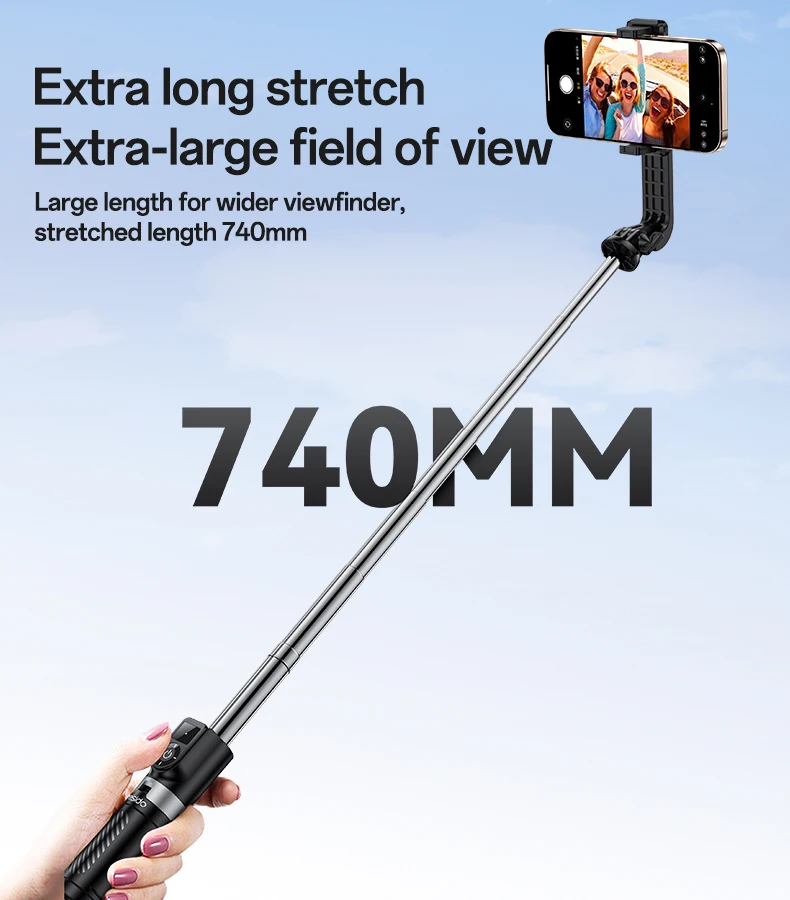 Yesido SF22 Tripod Mode Extra-long Extension Stable and Non-shaking Compact Size Mini Telescopic Selfie Stick