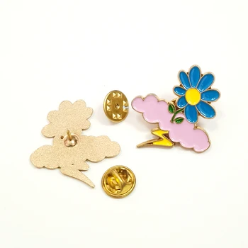 Wholesale Clothing Accessories Colorful Metal Flower Brooches for Women Dress Business Suit