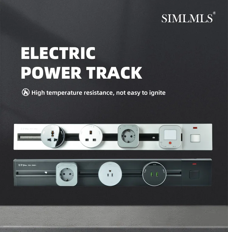 Track System Socket Movable Power Rail Track System Socket Kitchen & Tabletop Wall Mounted ...