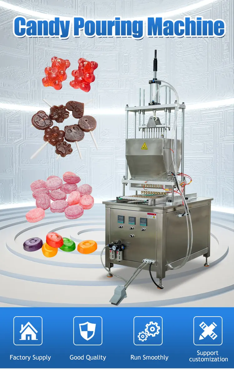 Small Semi Automatic Jelly Fudge Gummy Bear Candy Making Machine ...