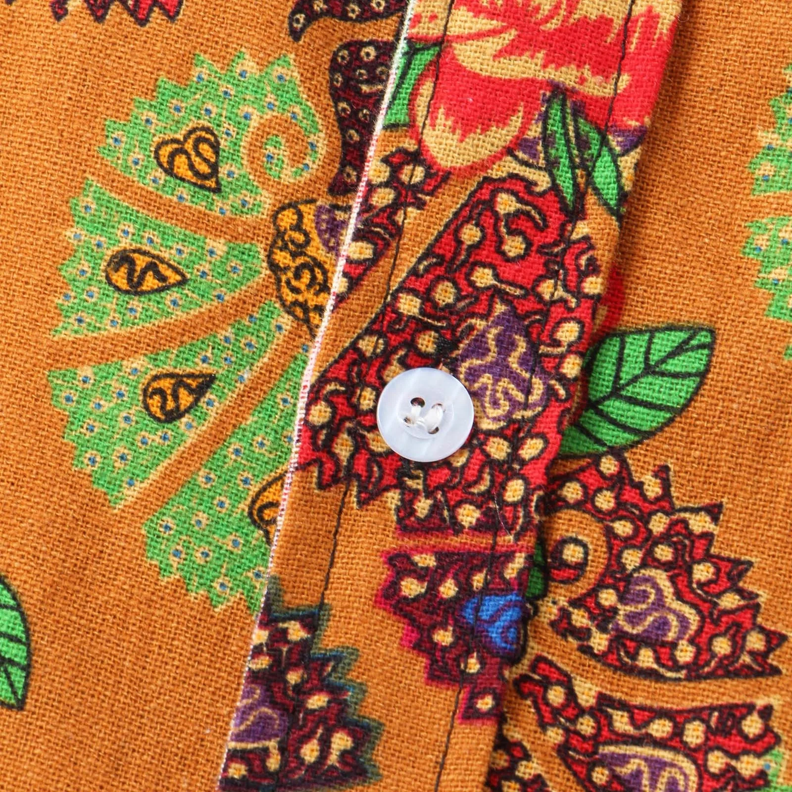 Mens Ethnic Short Sleeve Casual Polyester Geometry Print Hawaiian Shirt Blouse Couple Loose Fit Hawaii Vintage Shirts