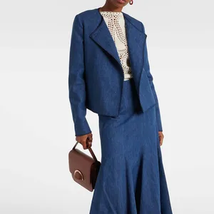 Clothing Manufacturers Custom Spring Summer Autumn Casual Single Button Wyn Cotton and Linen Jacket