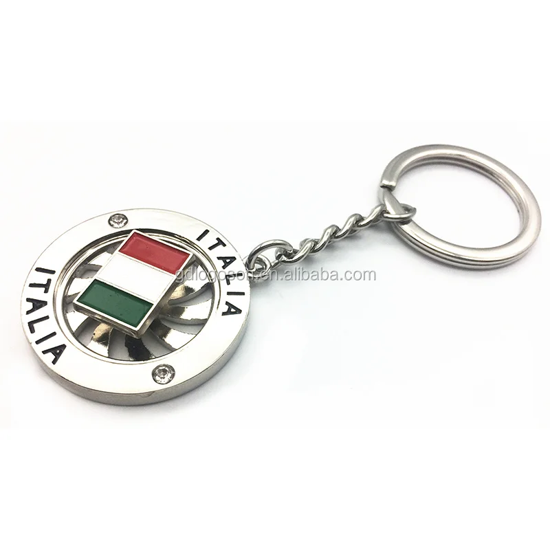 Unique Denmark Souvenir Keychains Spinning Crown Royal Rotatable 3D Crown Keychain Custom Logo