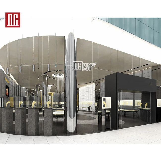 DG Showcase Commercial Unique High End Elegant White Jewelry Store Display Furniture Design Jewelry Store Display showcase