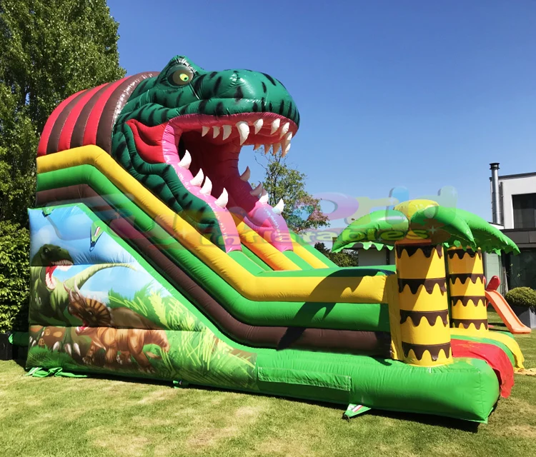 Customized Toboggan Gonflable Dinosaure Bounce House Commercial Combo