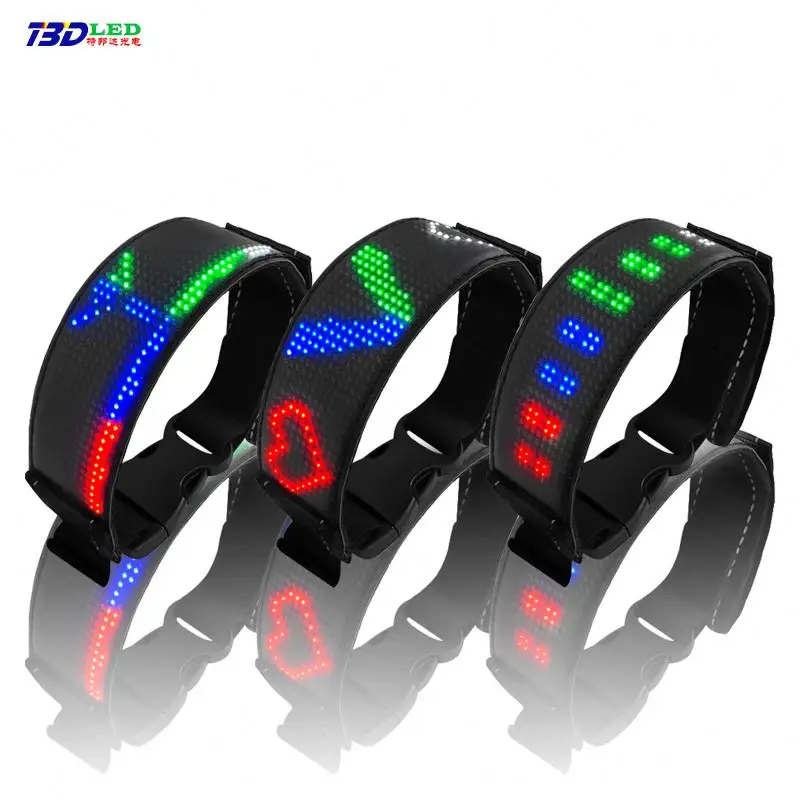 Original Factory APP Control USB Rechargeable Safety Running LED Band Flashing LED Light Sports Armband LED Band
