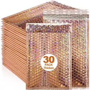 Factory Custom Printed Mailing Poly Rose Gold Express Bubble Bag Eco-Friendly Express Mailer