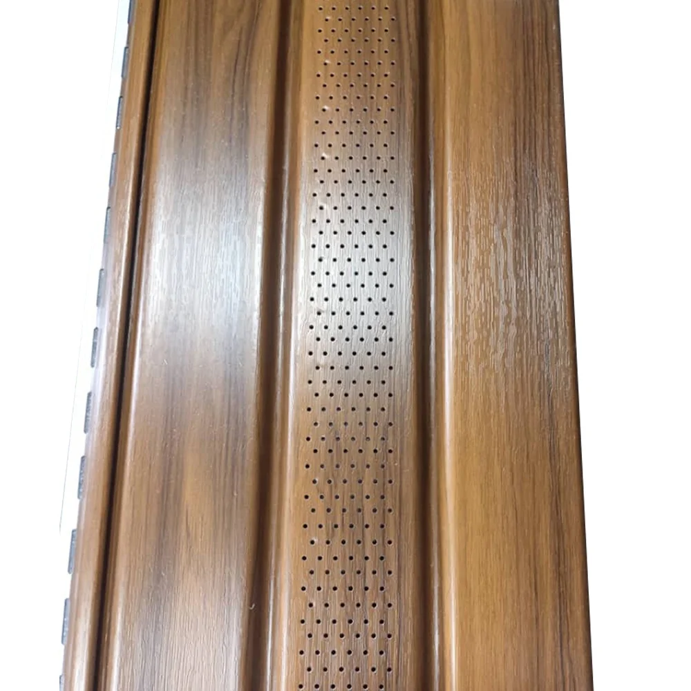 Fentech Modern Full-Color PVC Vinyl Vented Soffit Waterproof Soundproof Strip Ceiling Tile for Apartment Fireproof Material