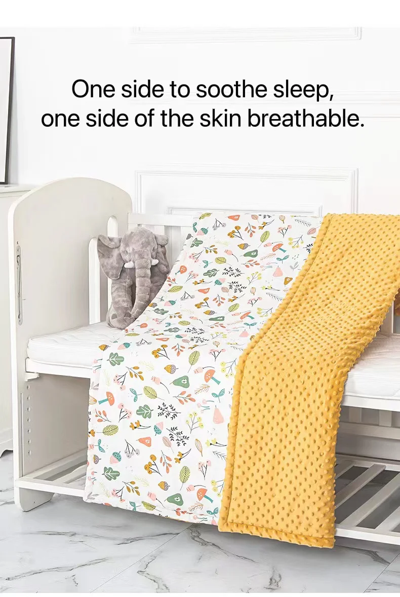 Kids Newborn Gifts Soft Plush Blankets With Dotted Backing Fleece