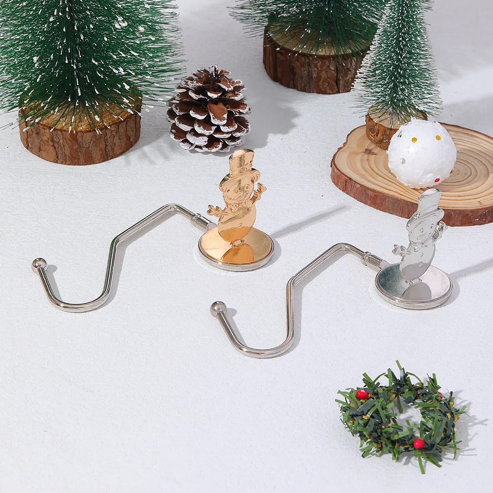 Christmas logo novelty hooks Snowflake Christmas novelty hooks Christmas gift metal fireplace stocking pendant