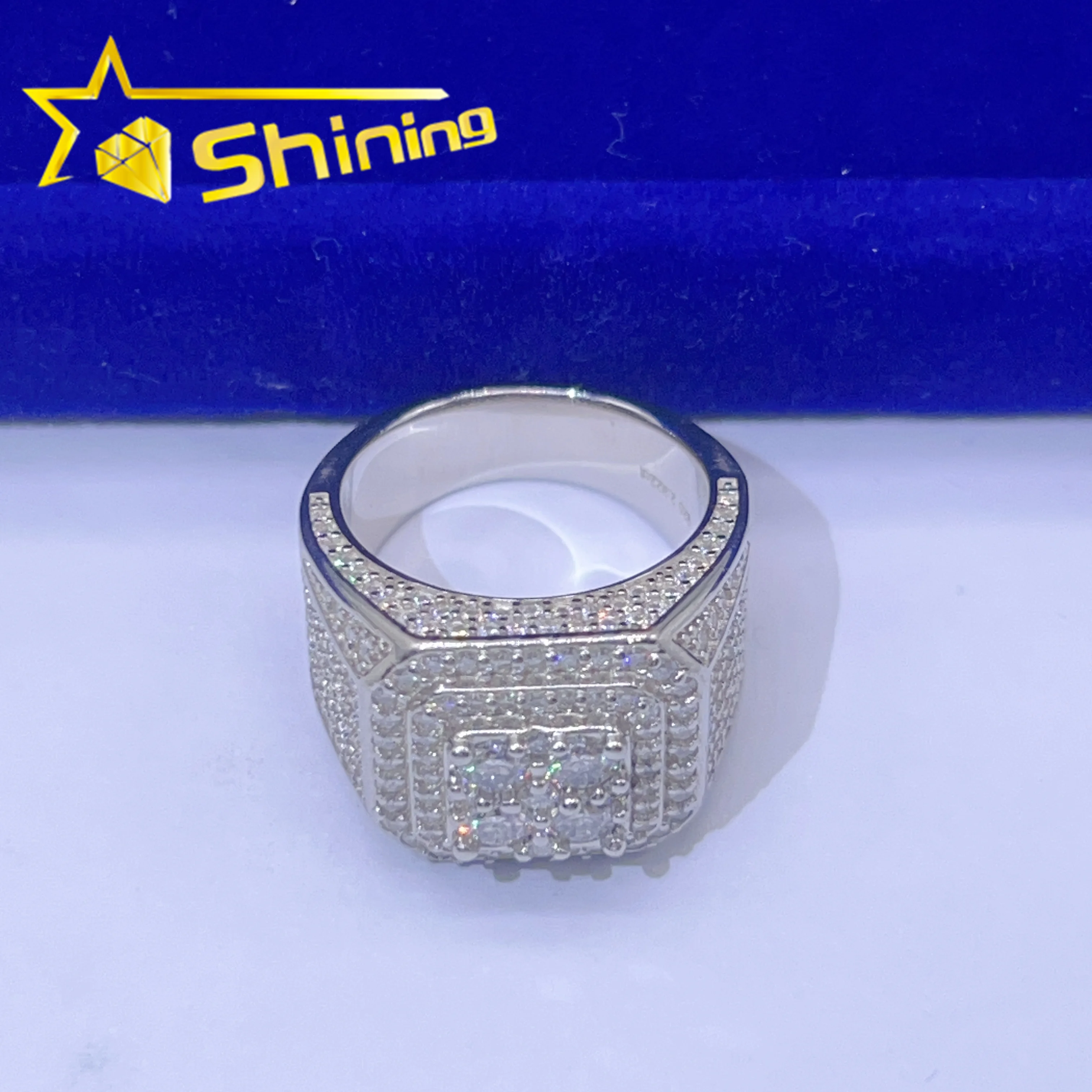 Bague pour homme design de luxe plaqué or 925 argent sterling d