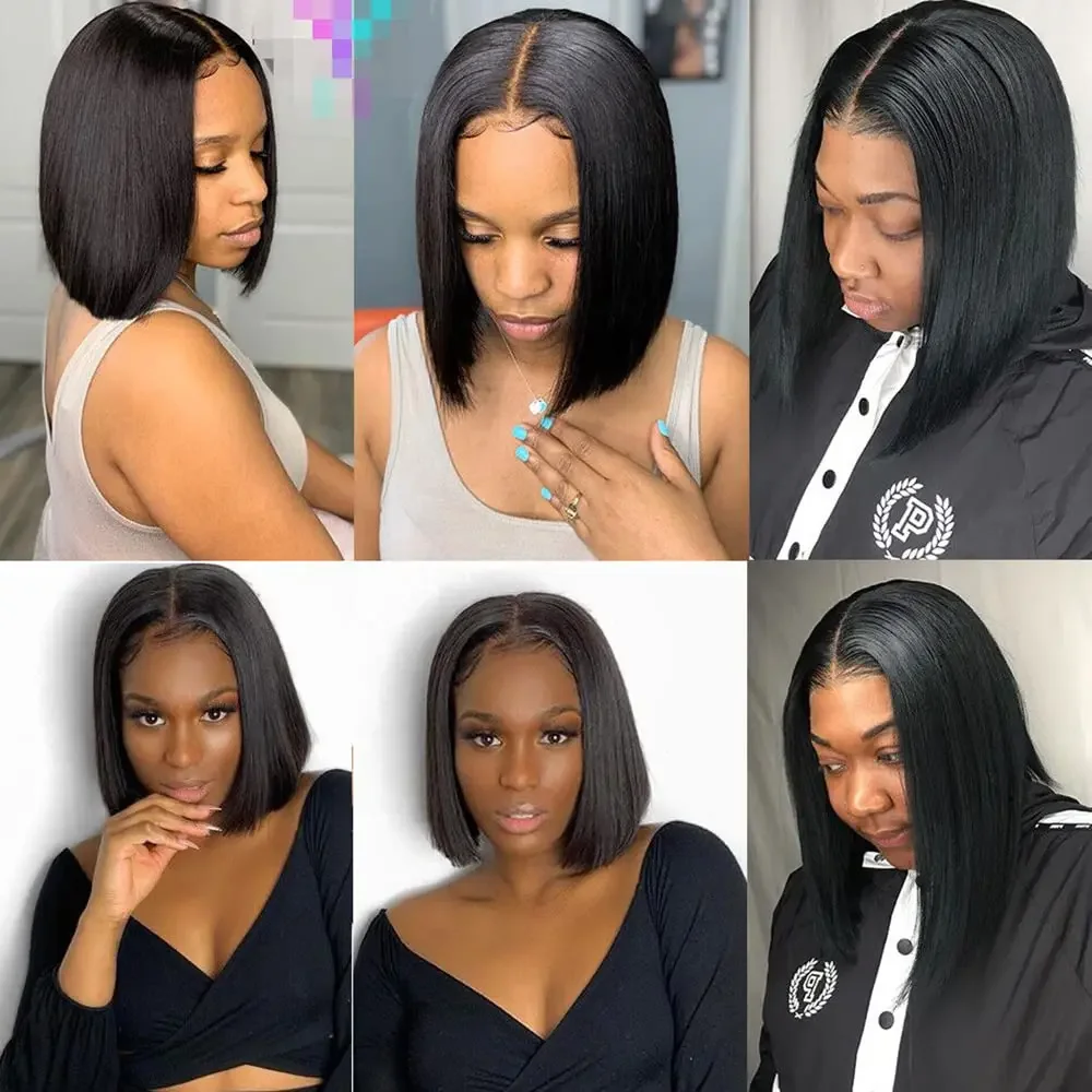 Kurze Bob Lace Front Perücke Aus Echthaar Brasilianisches Haar_voghion.com
