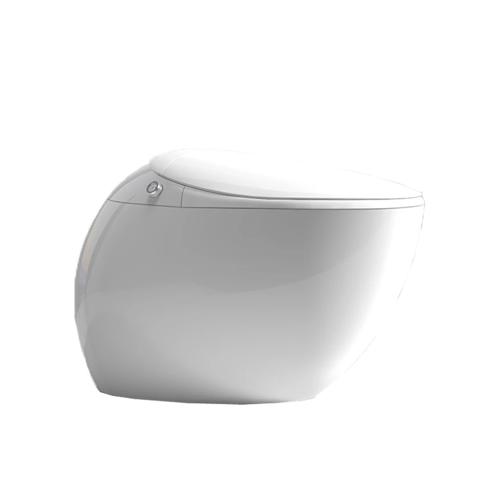 New Style Voice Control Automatic Flushing Electronic Intelligent Wc Egg Shape Bathroom Round Smart Toilet
