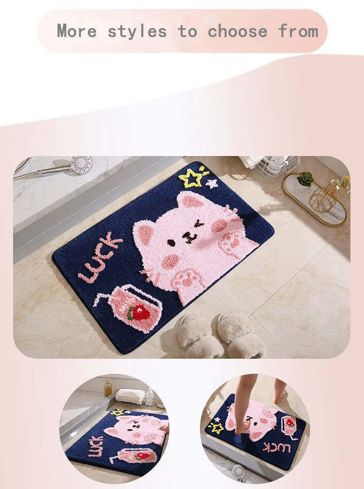 Best Selling Custom Cartoon Printed Floor Mat Bedroom Non Slip Bath Mat manufacture