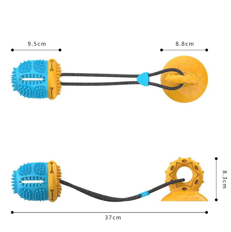 Suction Cup Dog Toy For Aggressive Chewers Pet Molar Bite Toy Dog Chew Rope Ball Pull Toy Fits