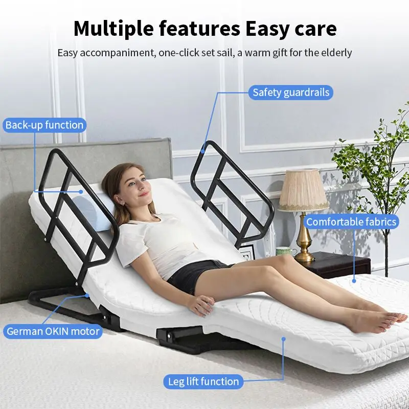 Konfurt Electric Adjustable Backrest Bed for Elderly & Disabled, 3 ...
