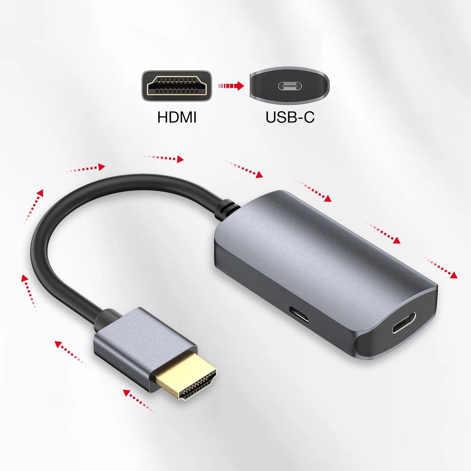 ULT-Unite Adapter 4K 60Hz Type C Converter High Definition Resolution Audio Video Cable HDMI to USB C Male to Female Adapter