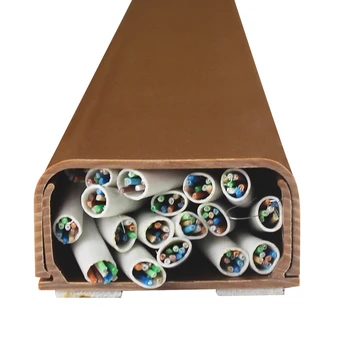 39x19mm Brown Electrical Material Pvc Tube Plastic Square Cable Wire Harness/Cable Management Trough with Back Tape