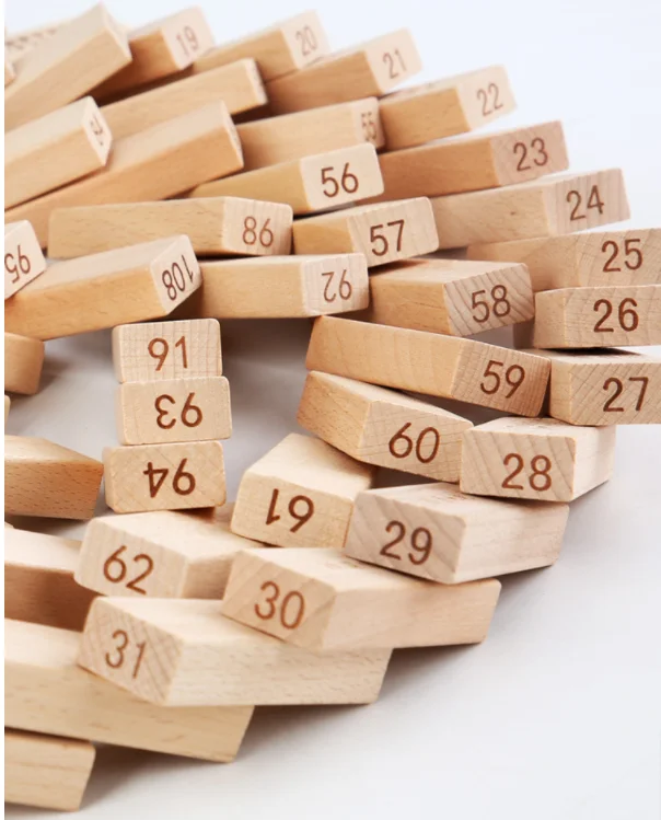 Классические Деревянные блоки для детей, игра Genda, деревянная Штабелируемая башня