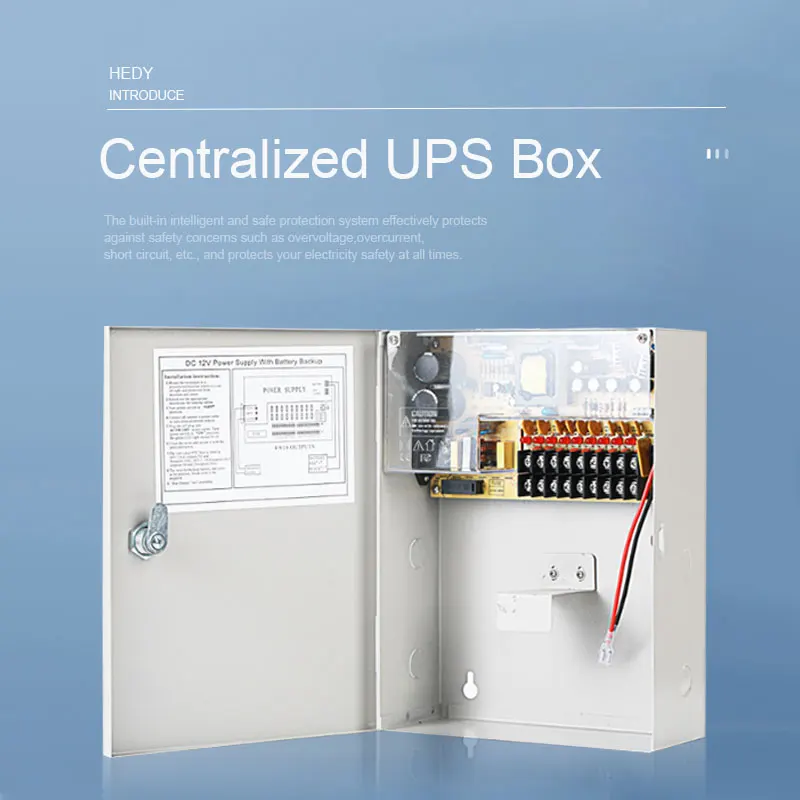 Alimentation UPS 9 Canaux 12V 10A - Avec Backup Batterie Pour Caméras De Surveillance Et Contrôle D'Accès