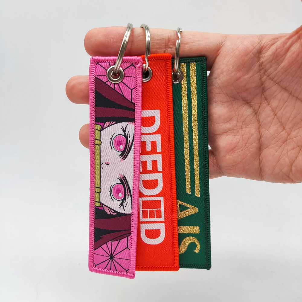 product custom printing keychain metal black carabiner key ring holder souvenir nylon short woven fabric lanyard keychain-10