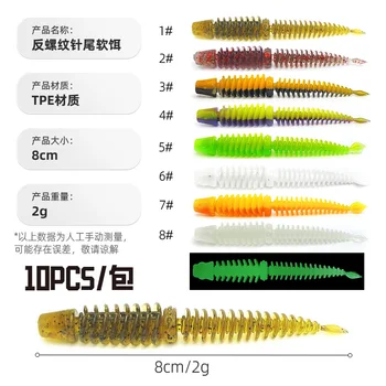 8cm 2g Anti-Thread Needle Tail TPR Large Big Game Plastic Swimbait Deep Sea Fish Gear Soft Fishing Lure Bait – Soft Lure – view 3