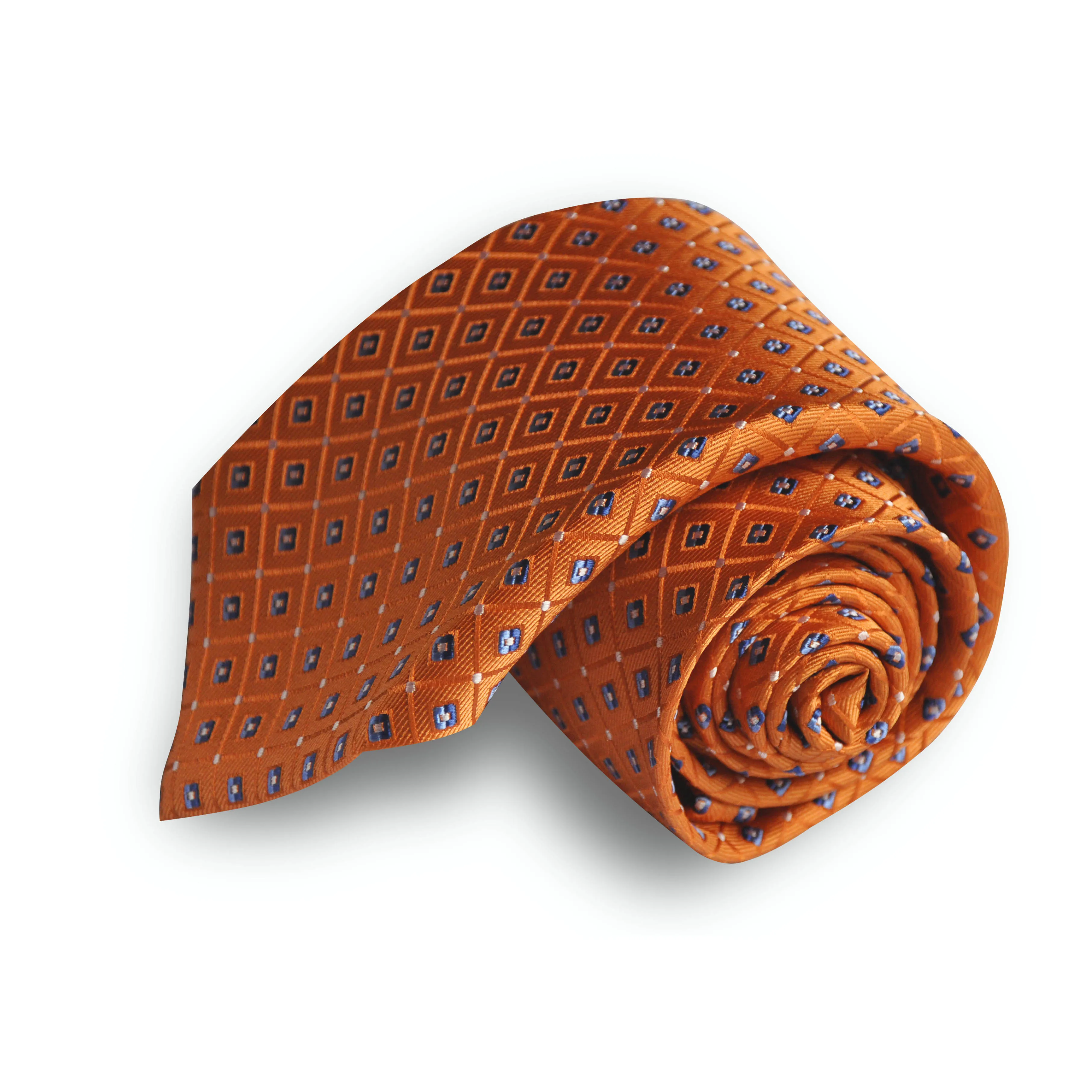 Manufacturer Direct Sales Orange Custom Logo Unisex Fashion Print 100% Silk Tie