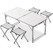 Wholesale of outdoor aluminum alloy folding tables and chairs in factories, beach picnics, fishing gardens, table and chair sets