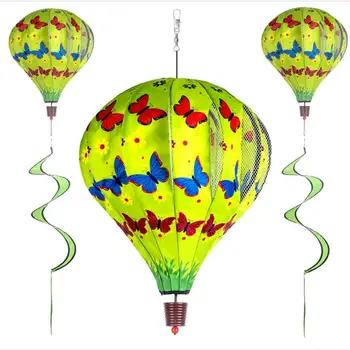 Mongolfiera Girandola Eolica (Wind Spinner) LAVA - Decorazione Da Giardino Colorata In Tessuto E PVC - Foto 2