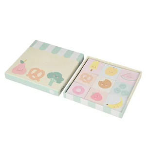 Customized Printed Cartoon Vegetable, Fruit and Biscuit Patterns Educational Learning Growth Cognitive Cards for Children